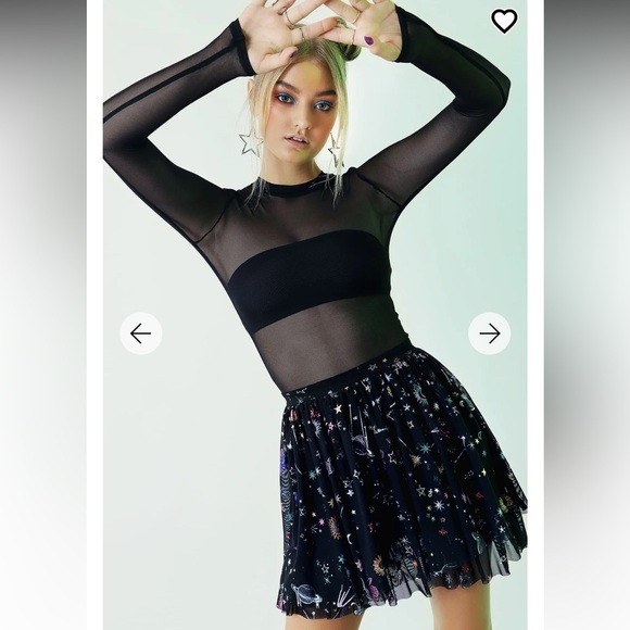 Blackmilk Dresses & Skirts - BLACKMILK CELESTIAL SKETCH SHEER TIER SKIRT - LIMITED